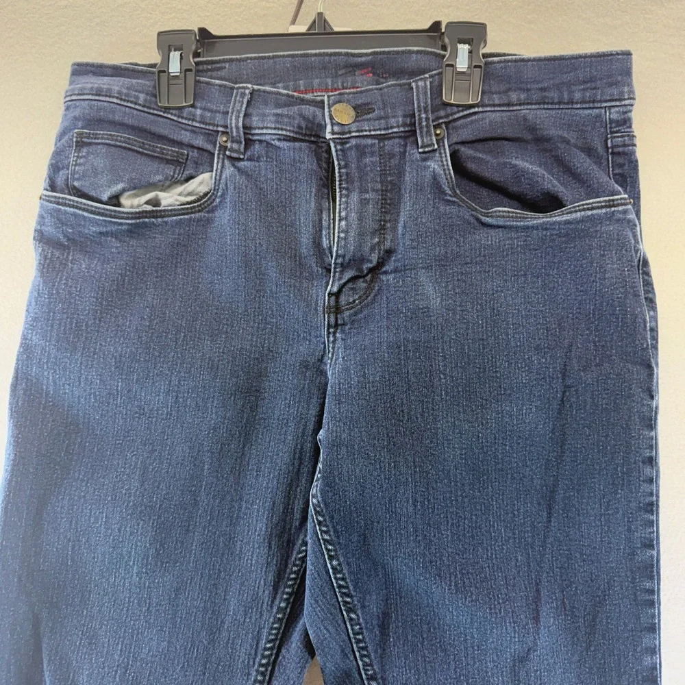 Perry Ellis America Mens Dark Wash Straight Leg Denim Jeans Blue 34x32